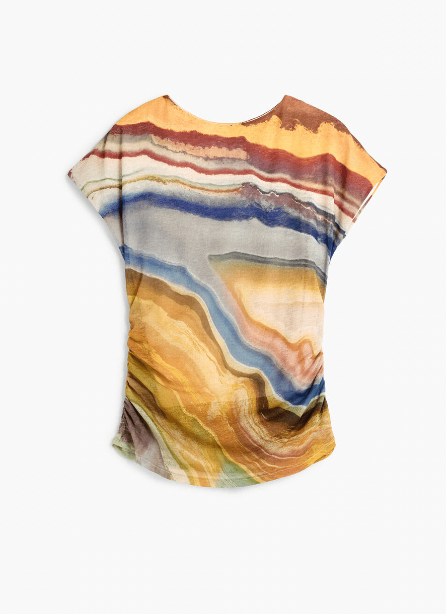 Desigual Ruched Cap Slv Top - Flea Boutiques