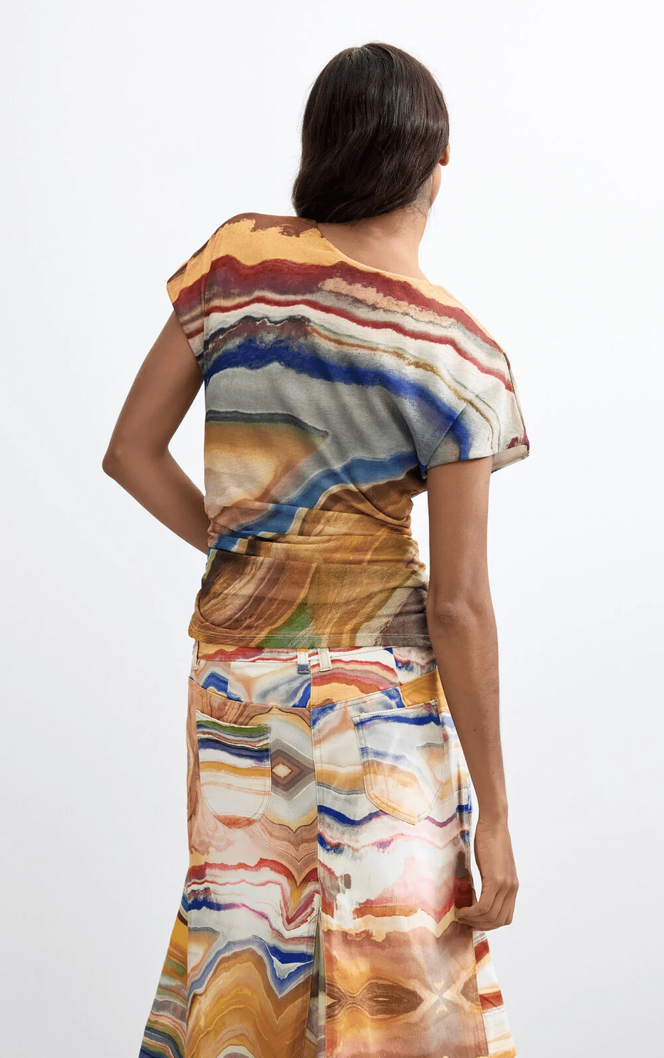 Desigual Ruched Cap Slv Top - Flea Boutiques