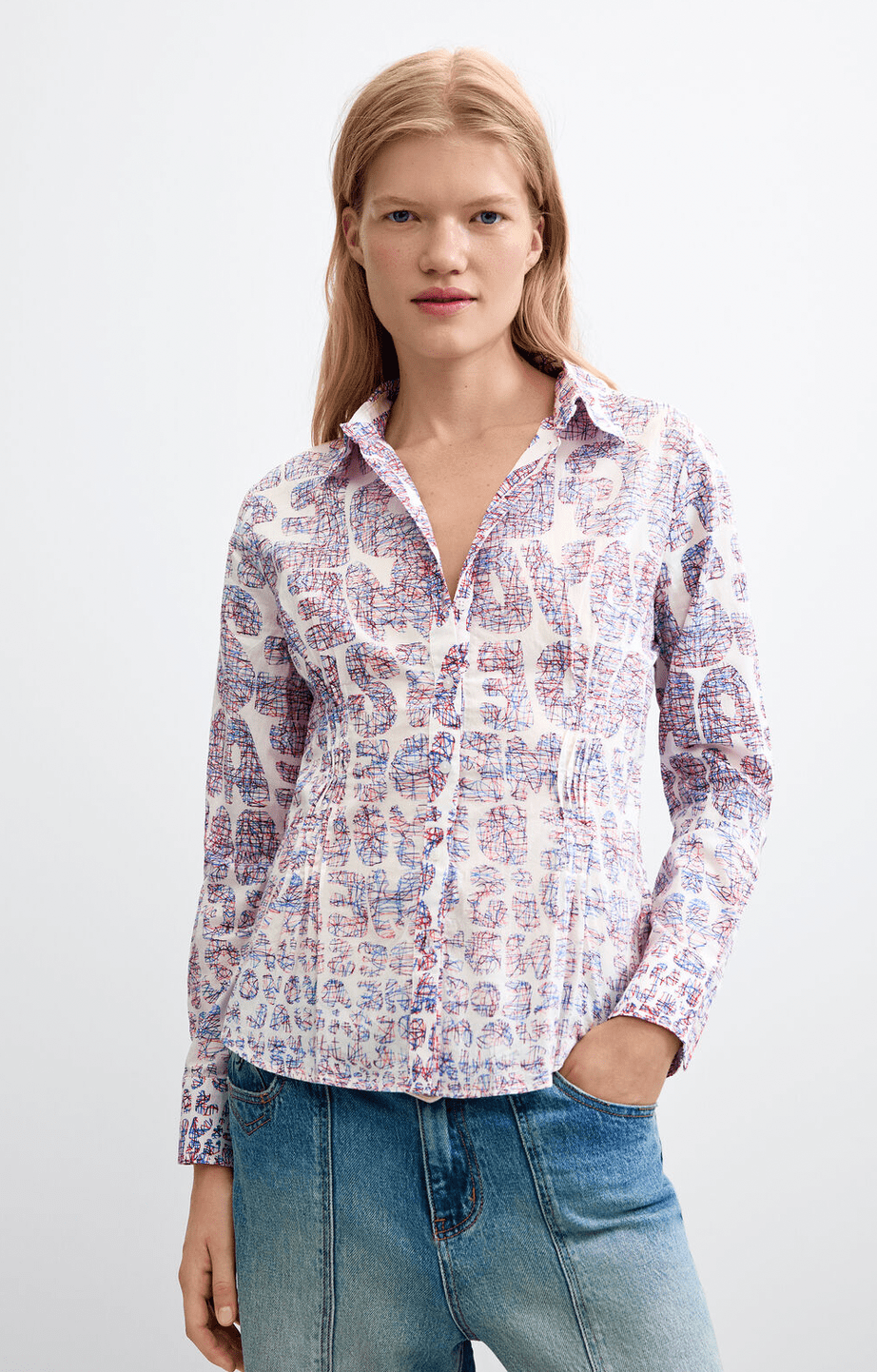 Desigual Scribble Print Cotton Shirt - Flea Boutiques