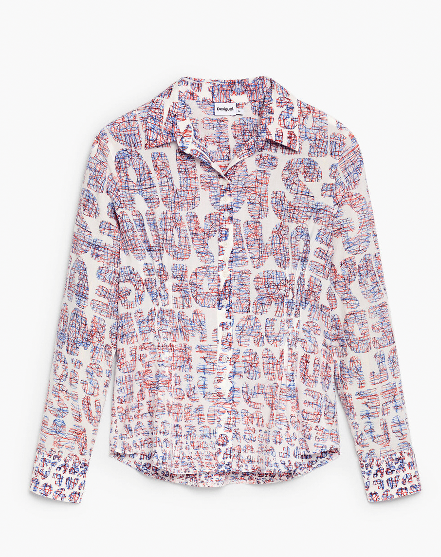 Desigual Scribble Print Cotton Shirt - Flea Boutiques