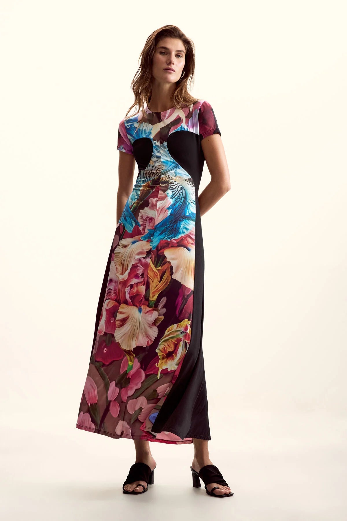 desigual maxi dress Desigual Short Sleeve Lacroix Maxi Dress