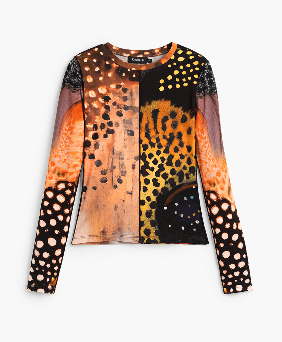 Desigual Spotted Mesh Top - Flea Boutiques