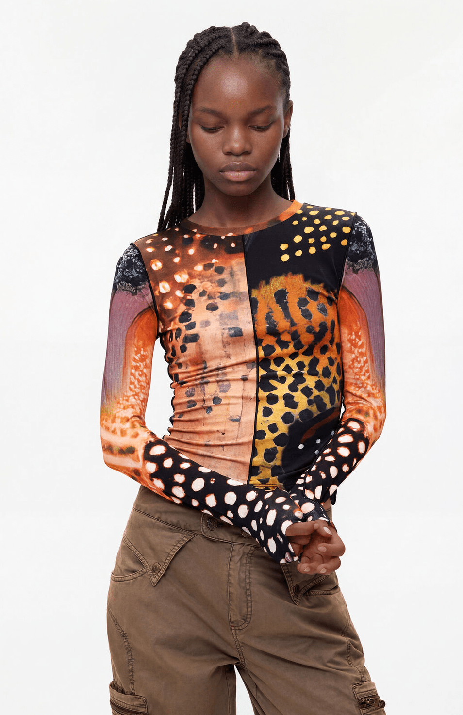 Desigual Spotted Mesh Top - Flea Boutiques