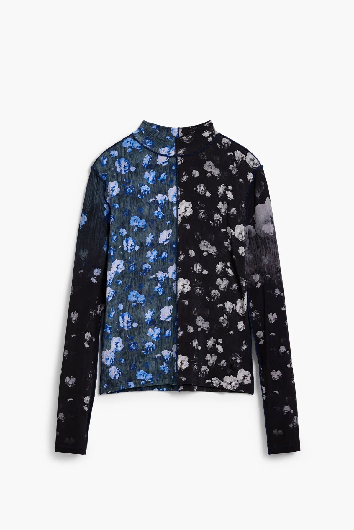 Desigual Two - Tone Floral Long Sleeve Shirt - Flea Boutiques