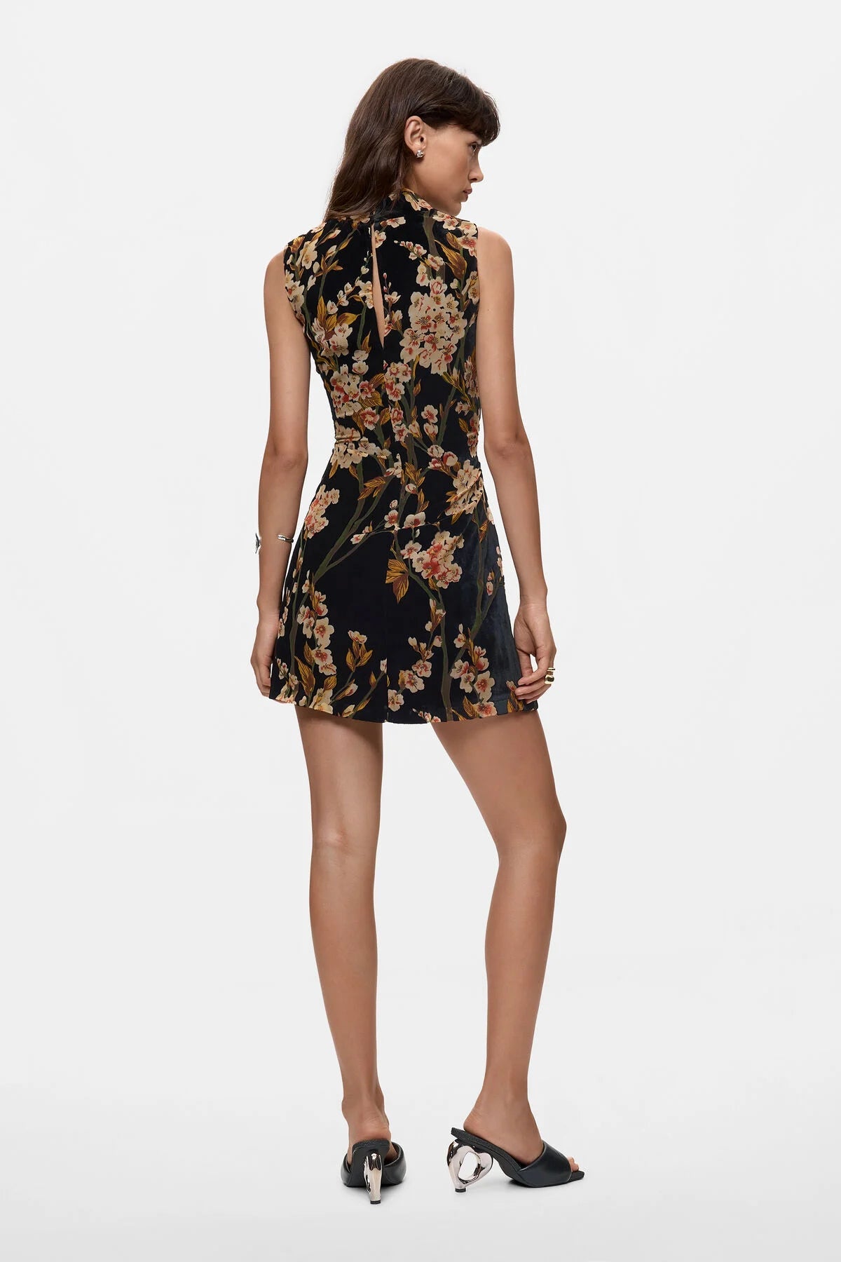 Desigual Velvet Floral Mini Dress - Flea Boutiques