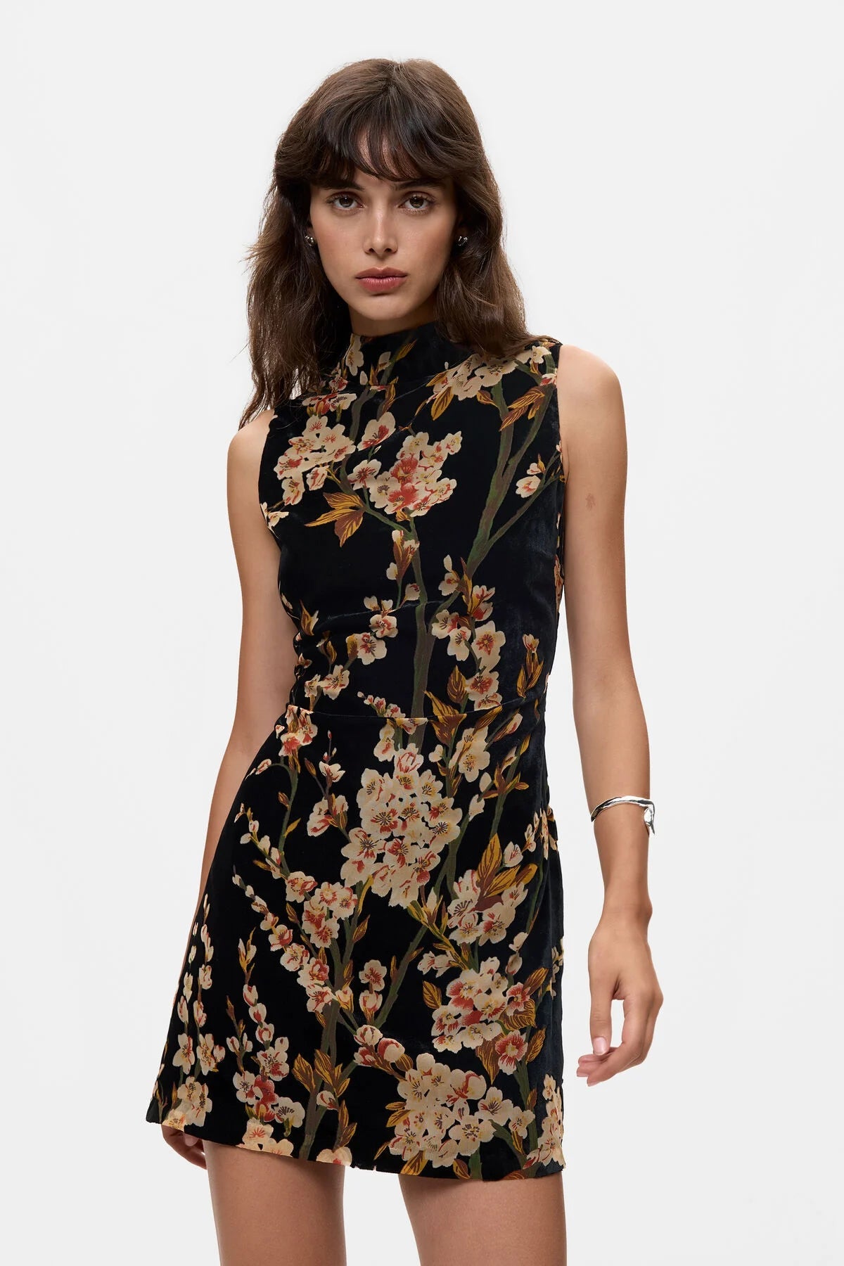 Desigual Velvet Floral Mini Dress - Flea Boutiques
