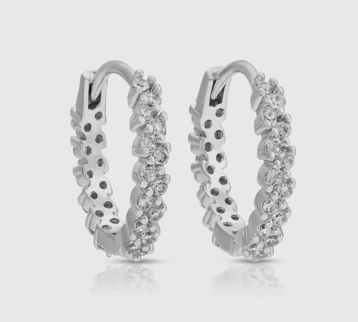 Detailed Pave Huggies - Flea Boutiques