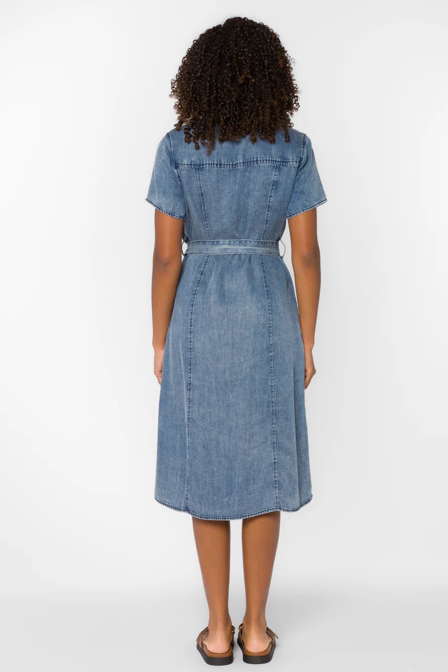 Dolene Short Sleeve Tencil Dress - Flea Boutiques