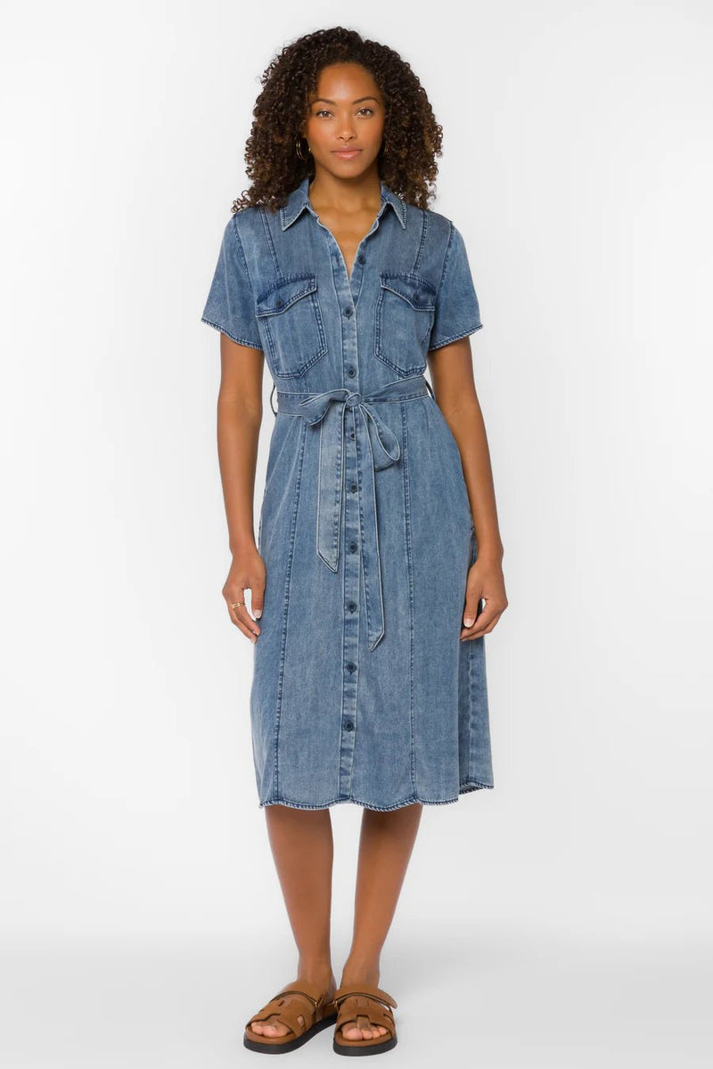 Dolene Short Sleeve Tencil Dress - Flea Boutiques