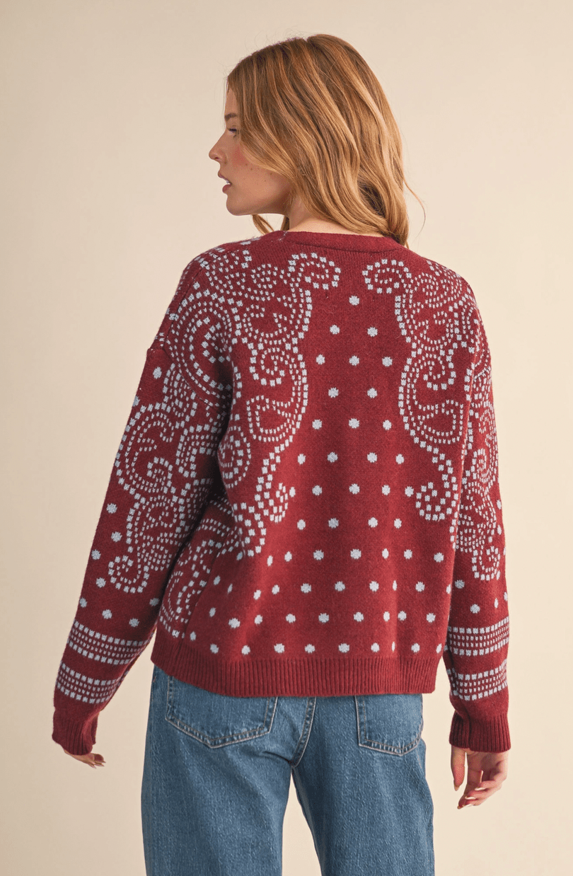 Dot Art Damask Cardigan - Flea Boutiques