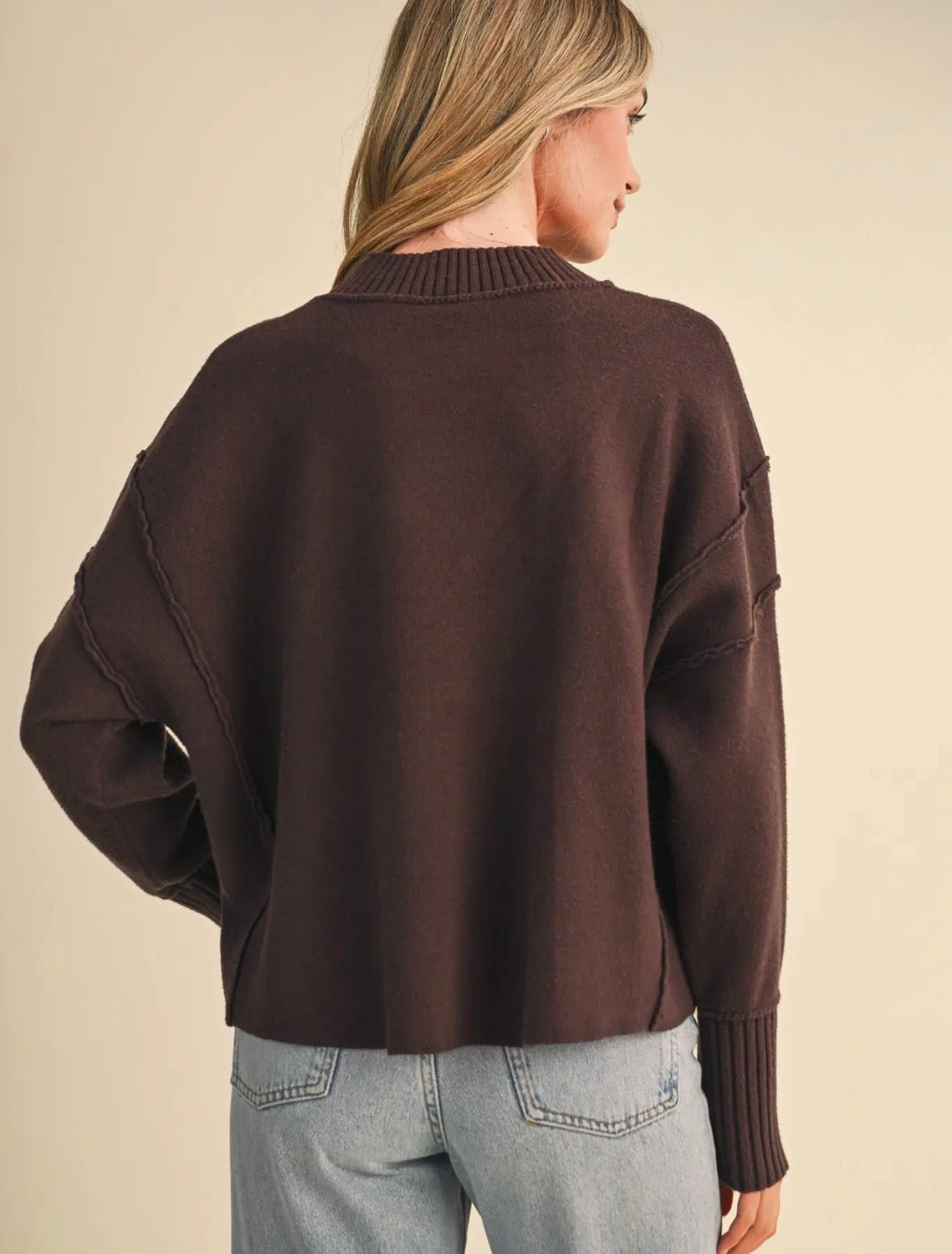 Drop Shoulder Ribbed Sweater - Flea Boutiques