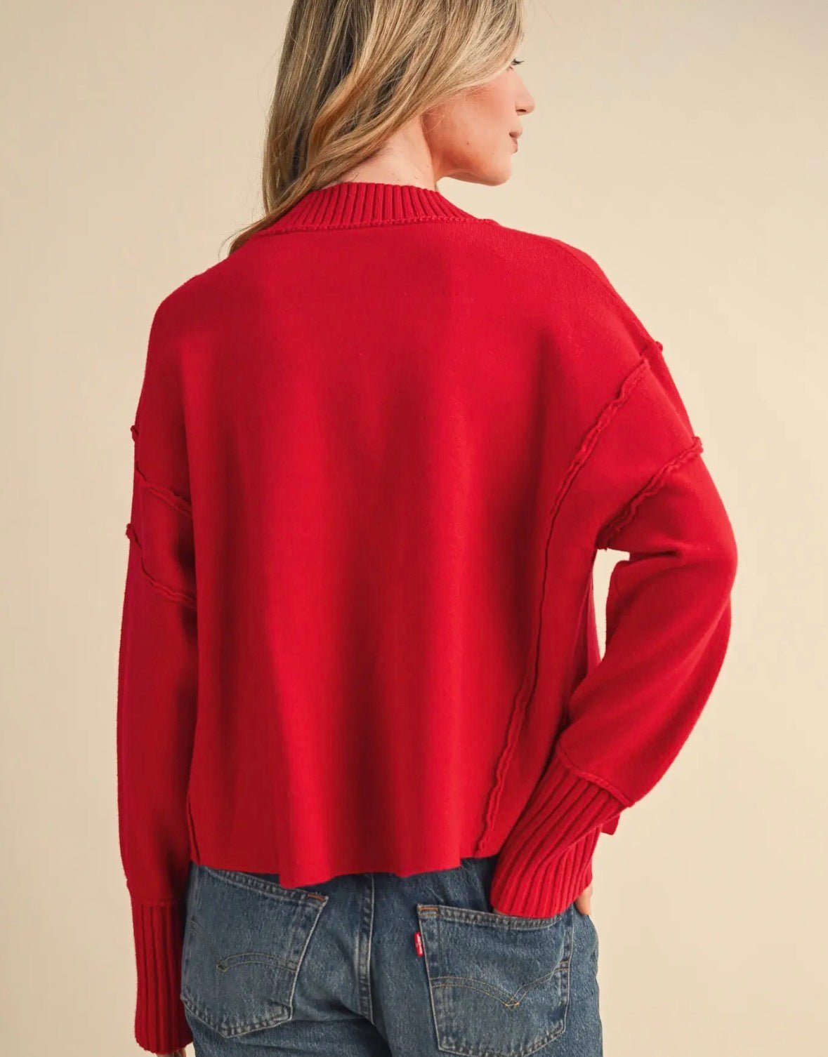 Drop Shoulder Ribbed Sweater - Flea Boutiques