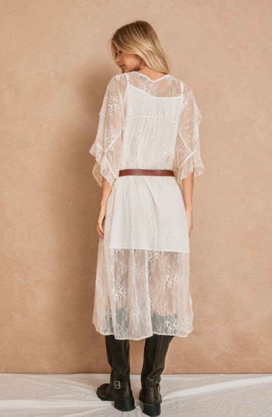 Echo Dunes Ruffled Lace Dress - Flea Boutiques
