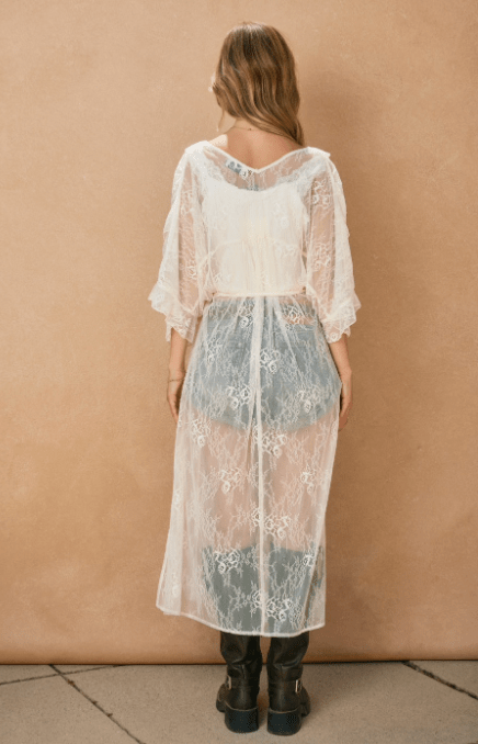 Echo Dunes Ruffled Lace Dress - Flea Boutiques