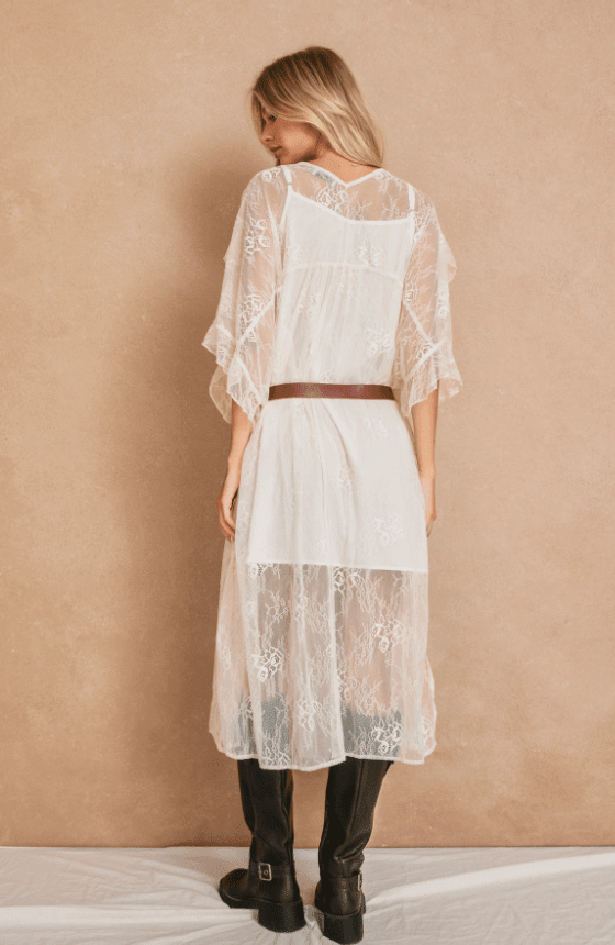 Echo Dunes Ruffled Lace Dress - Flea Boutiques