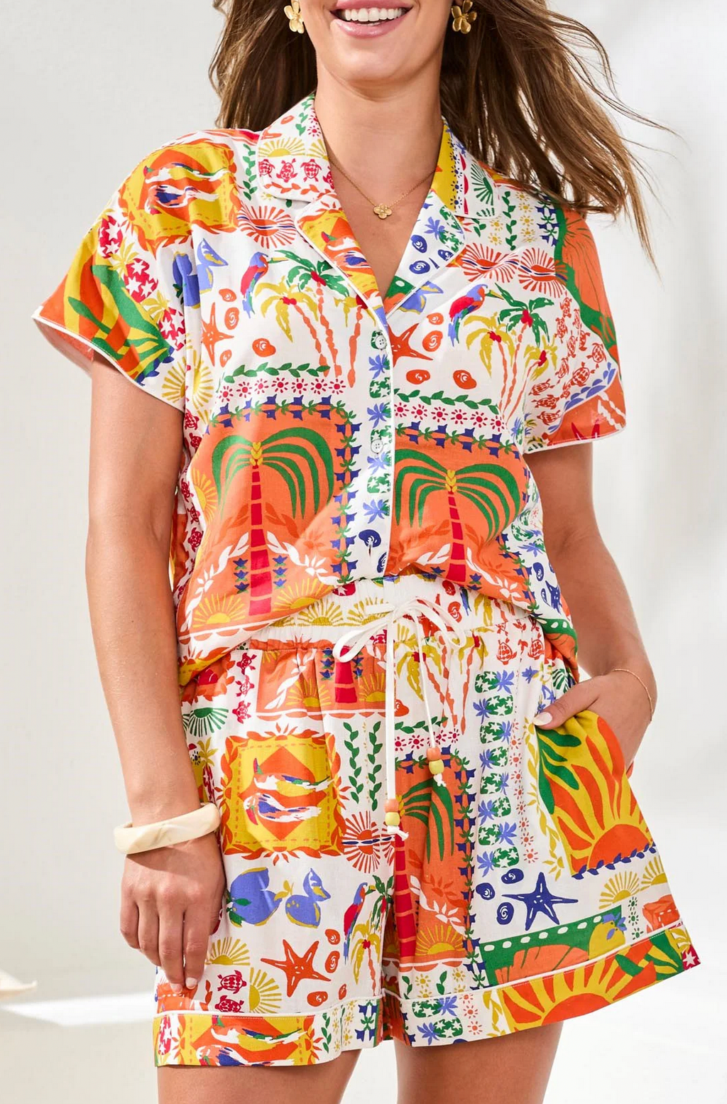 Elastic Waist Flowy Shorts - Flea Boutiques
