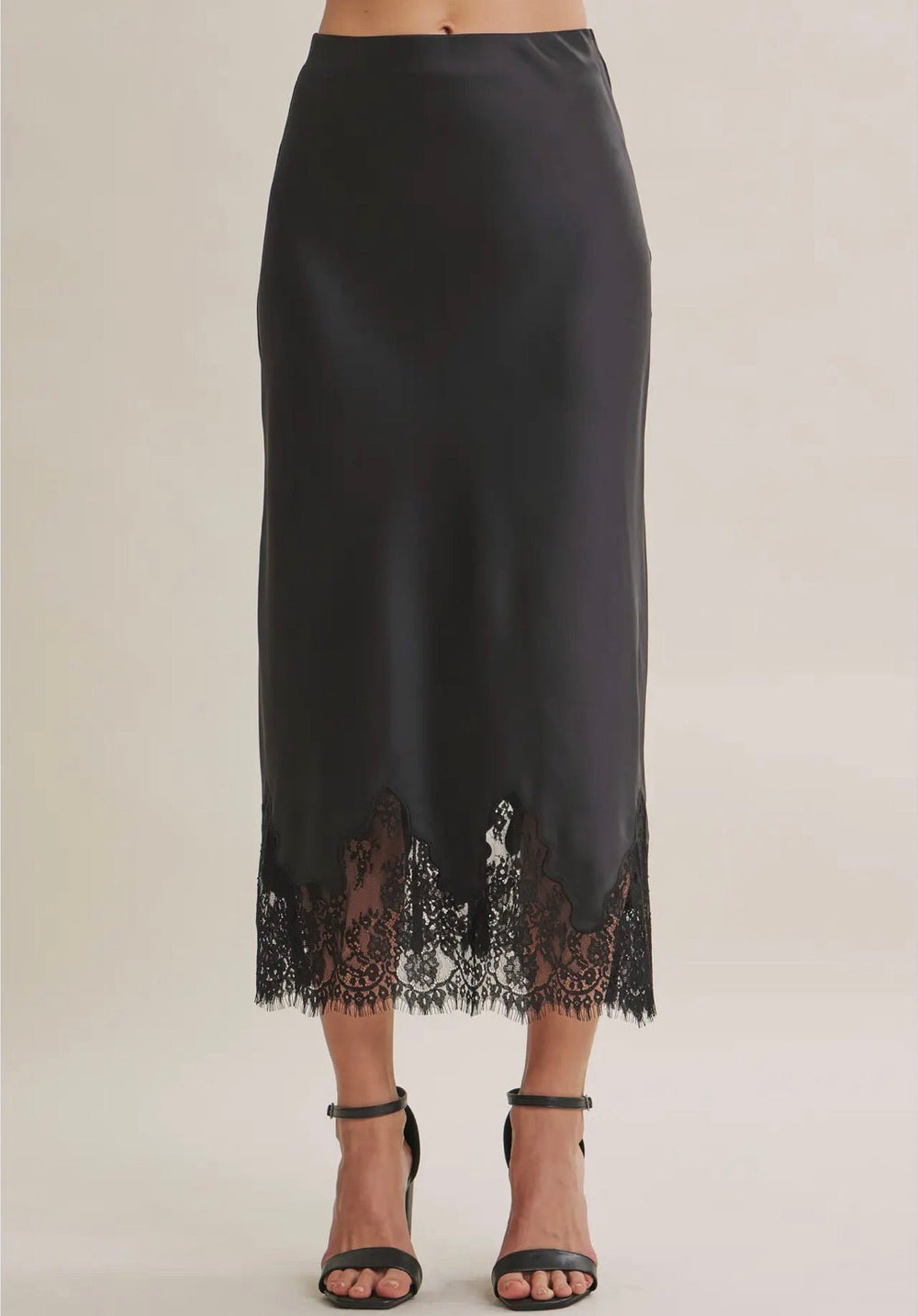 Elegant French Lace Satin Skirt