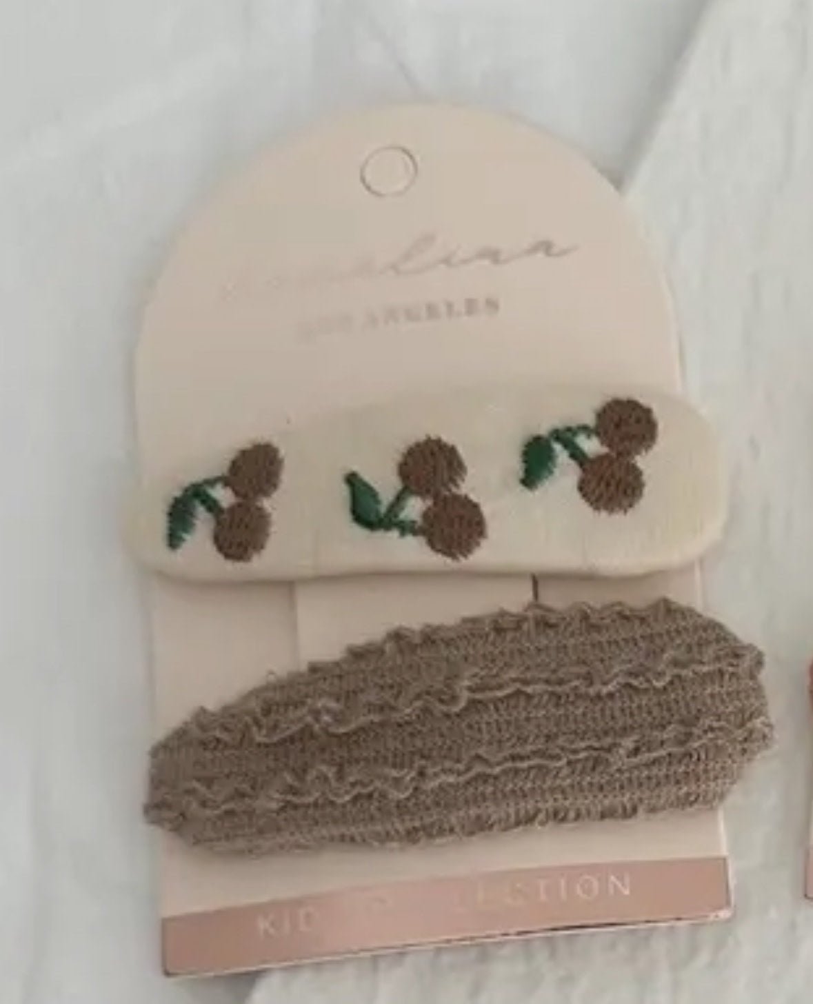 Embroidered Cherry Hair Clip - Flea Boutiques