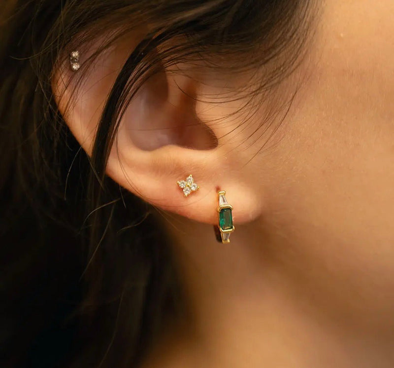 Emerald & Crystal Earrings - Flea Boutiques