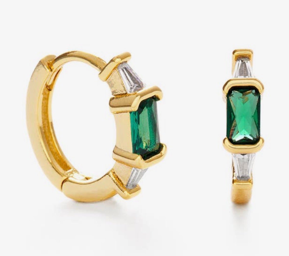 Emerald & Crystal Earrings - Flea Boutiques