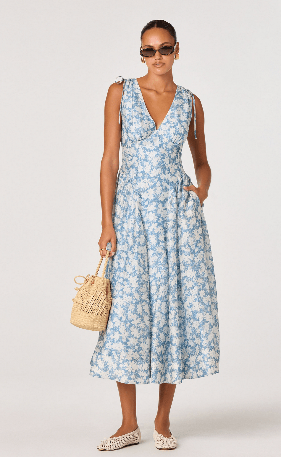 Emmery Floral Midi Dress - Flea Boutiques