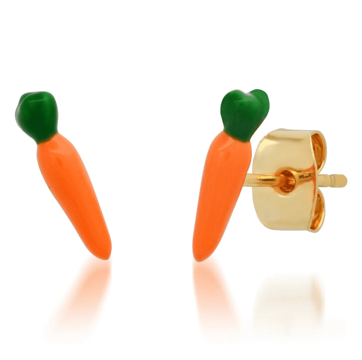 Enamel Carrot Post Earrings - Flea Boutiques