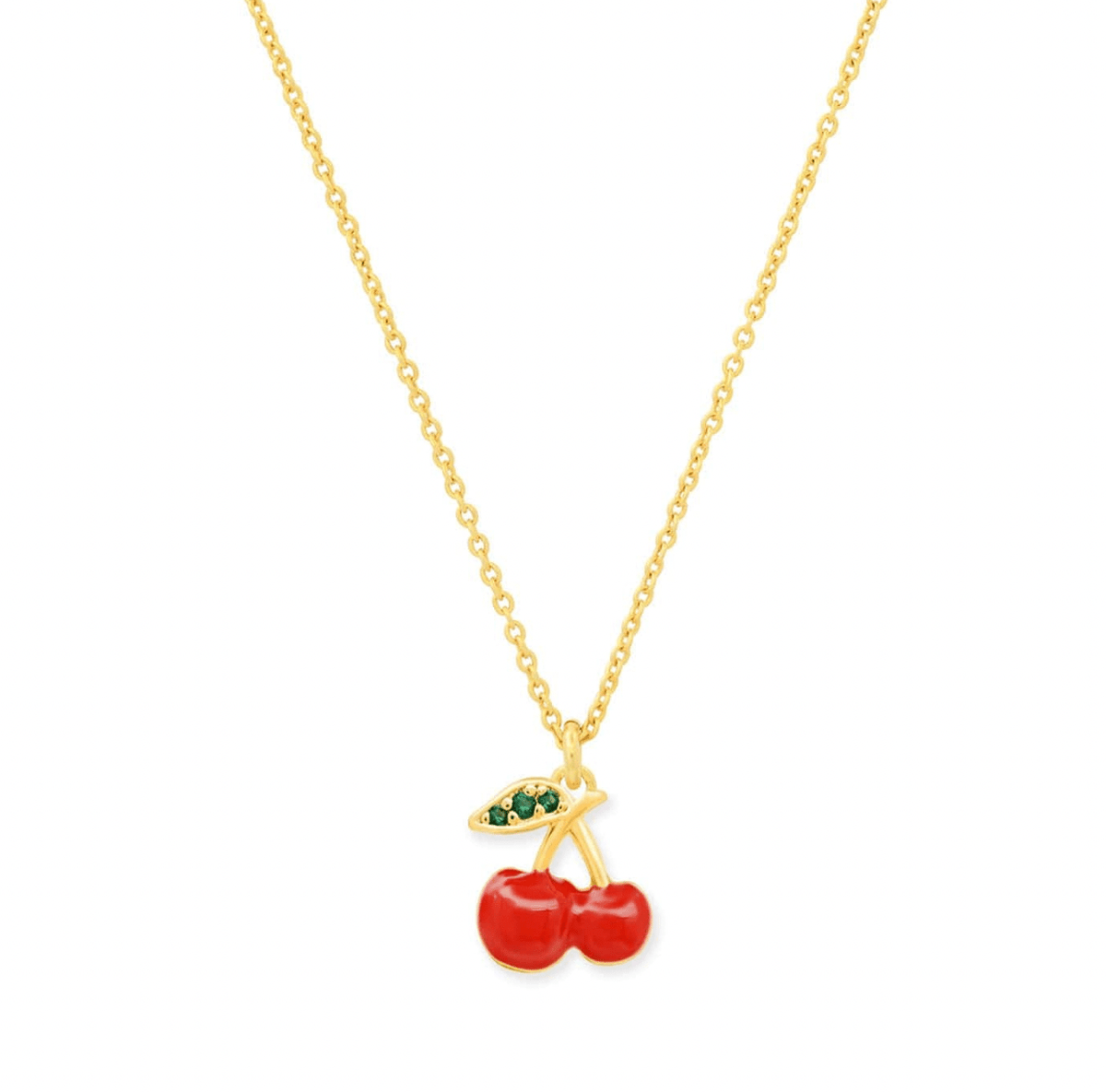 Enamel Cherry Pendant Necklace - Flea Boutiques