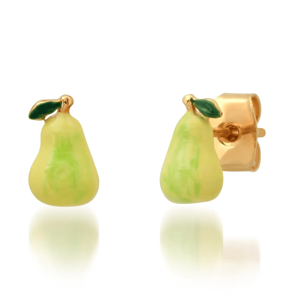 Enamel Pear Post Earrings - Flea Boutiques