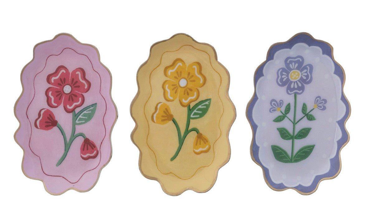 Enameled Scallop Flower Tray - Flea Boutiques