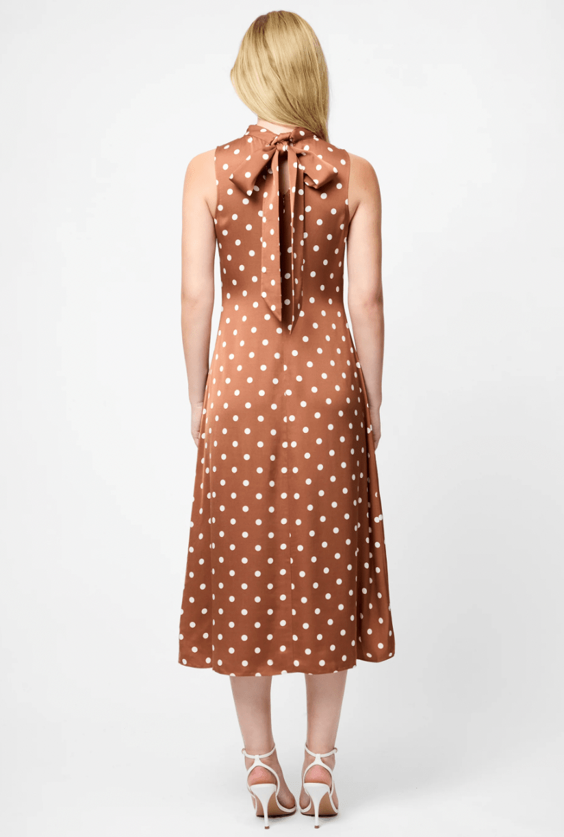 Ennis Bk Nk Bow Midi Dress - Flea Boutiques