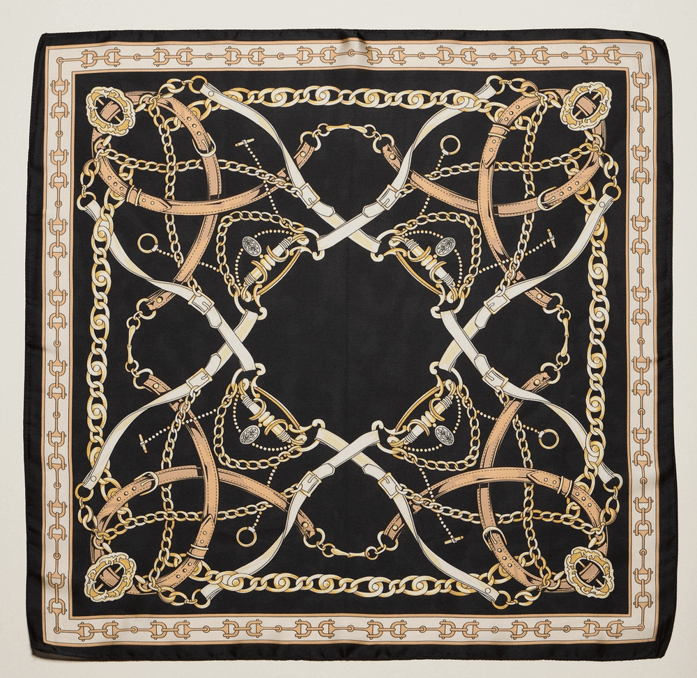 Equestrian Chain Square Scarf