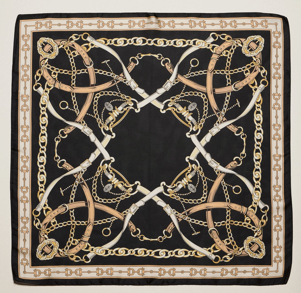 Equestrian Chain Square Scarf - Flea Boutiques