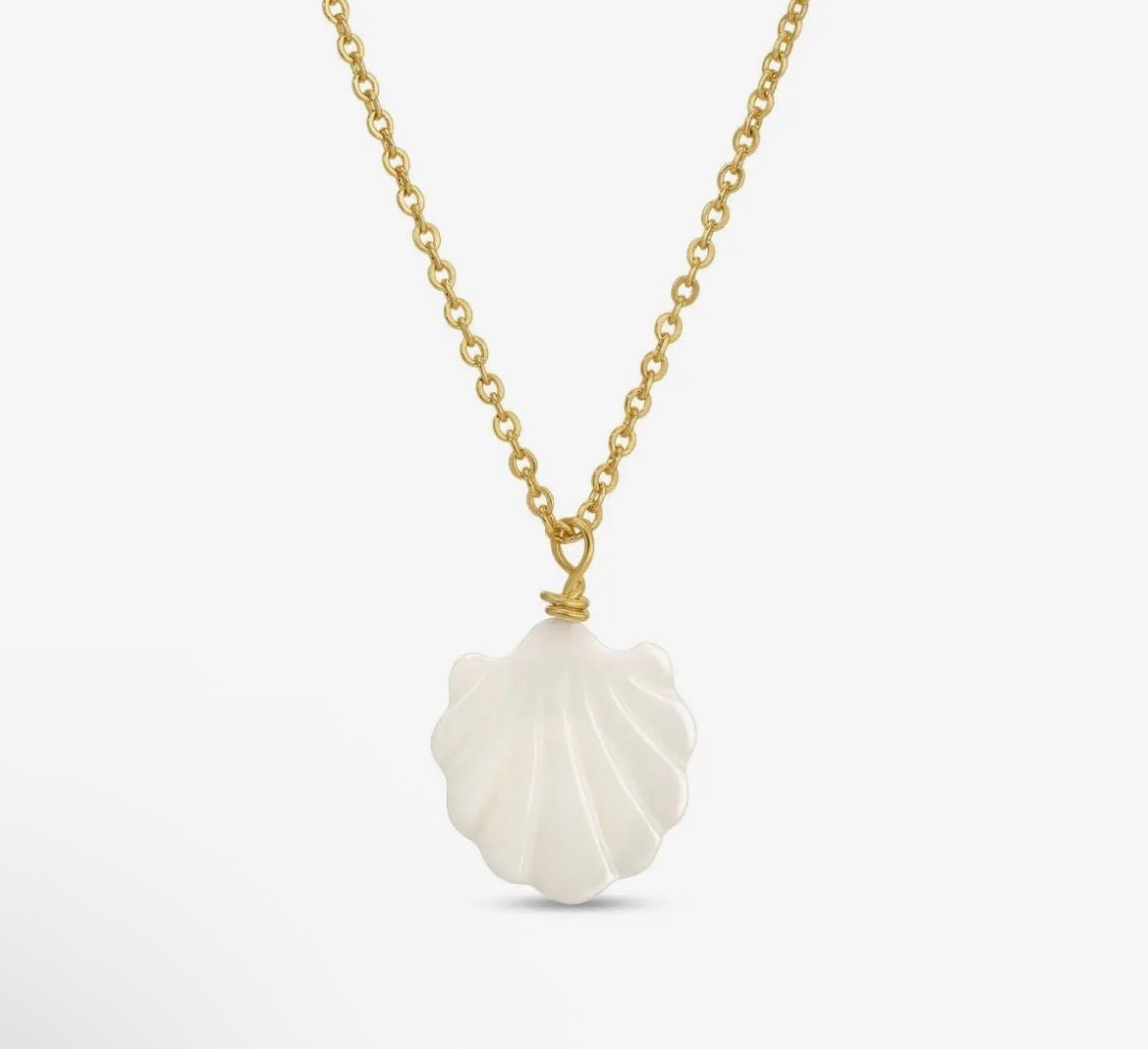Etched Shell Pendant Necklace - Flea Boutiques
