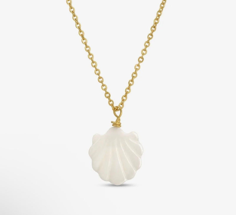 Etched Shell Pendant Necklace - Flea Boutiques
