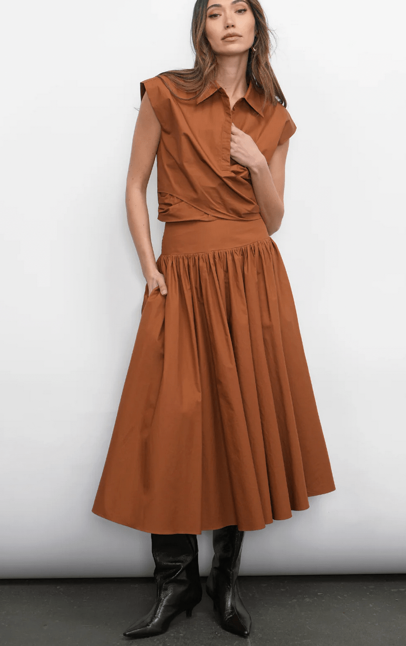 Etienne Smocked Waist Midi Skirt - Flea Boutiques