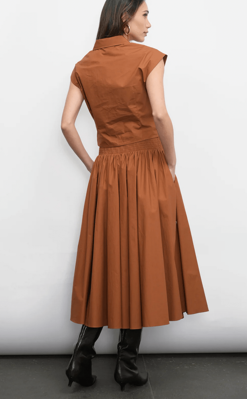 Etienne Smocked Waist Midi Skirt - Flea Boutiques