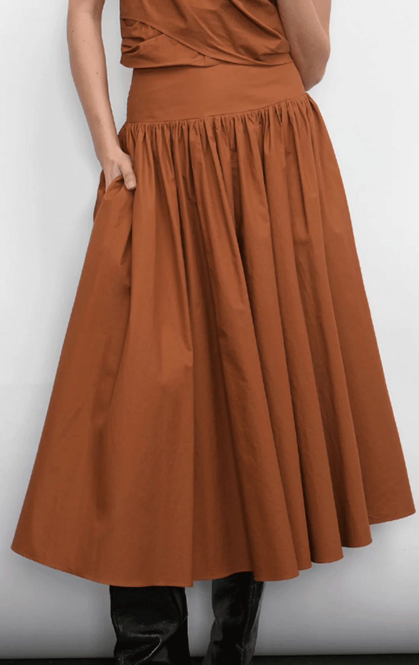 Etienne Smocked Waist Midi Skirt