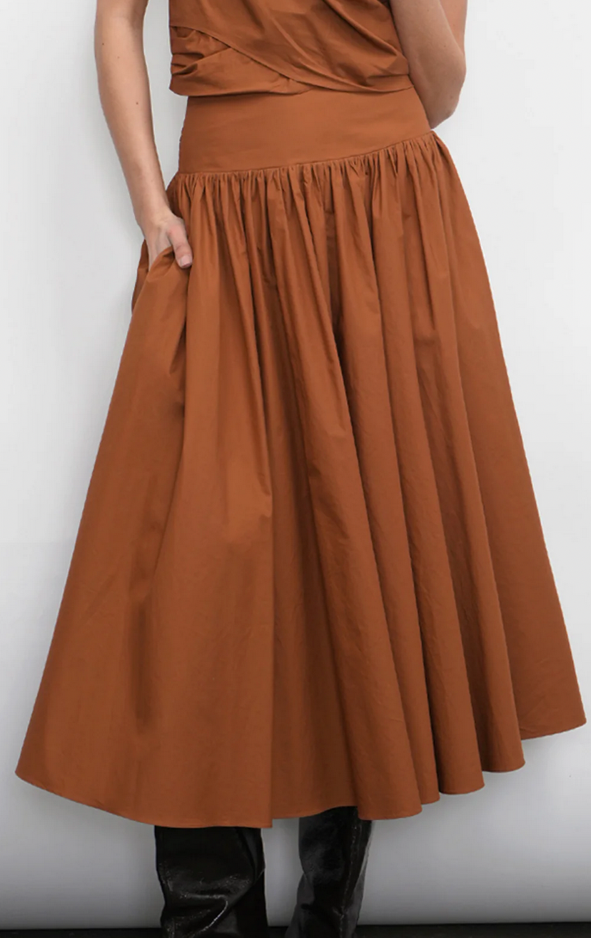 Etienne Smocked Waist Midi Skirt