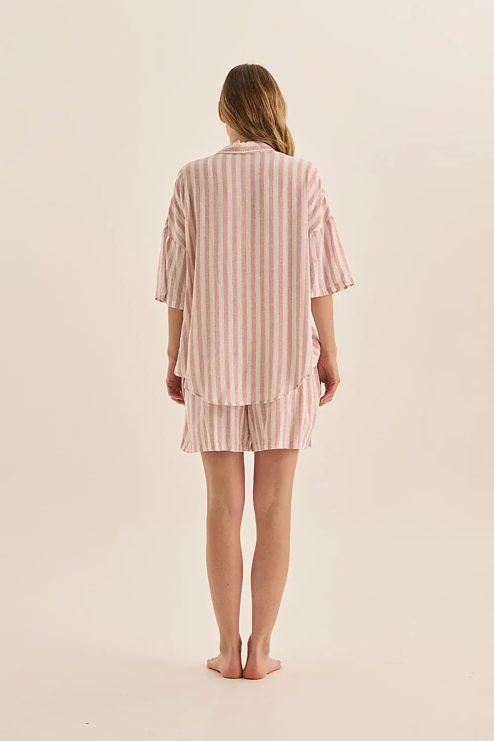 Evie Stripe Linen Short Set - Flea Boutiques