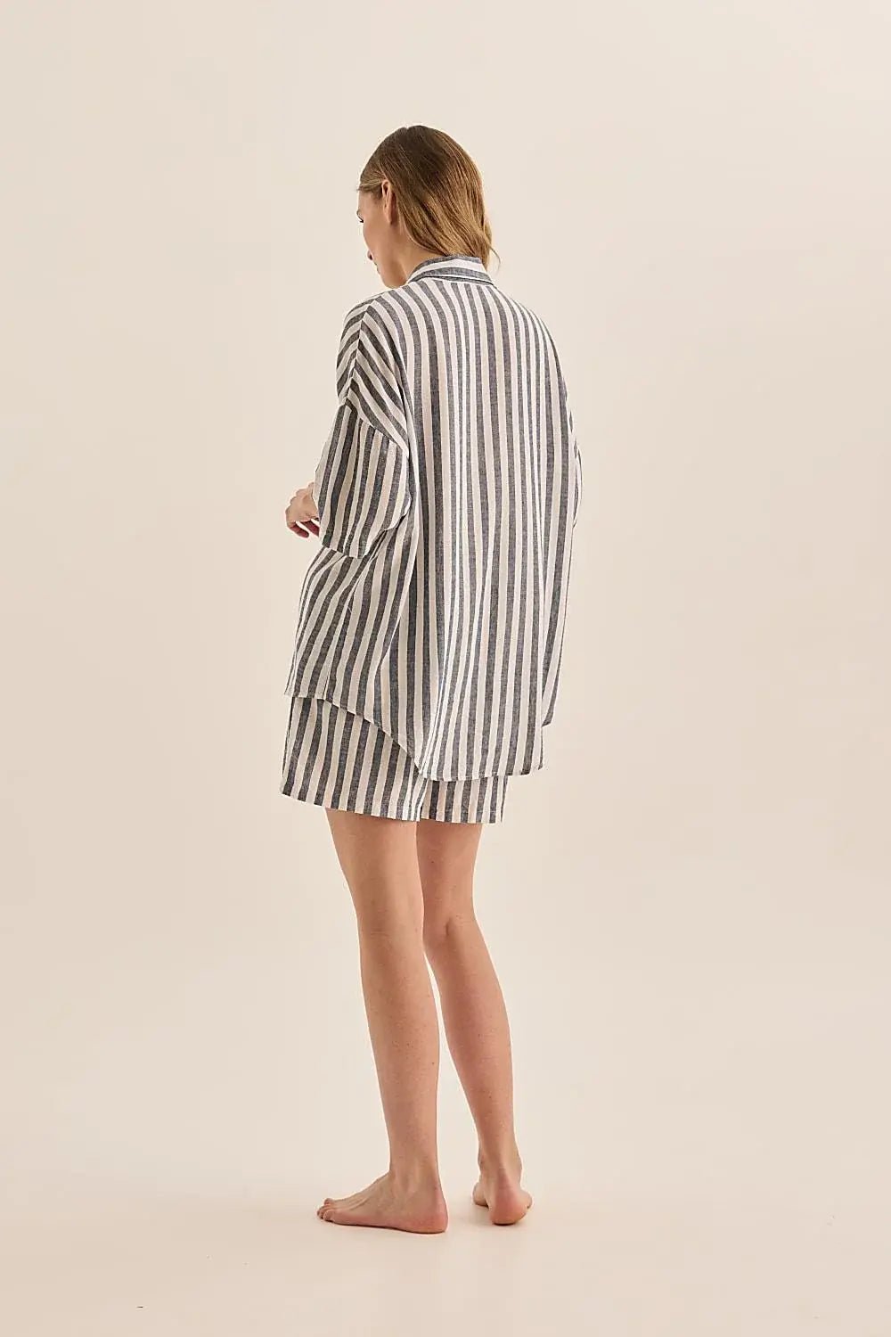 Evie Stripe Linen Short Set - Flea Boutiques