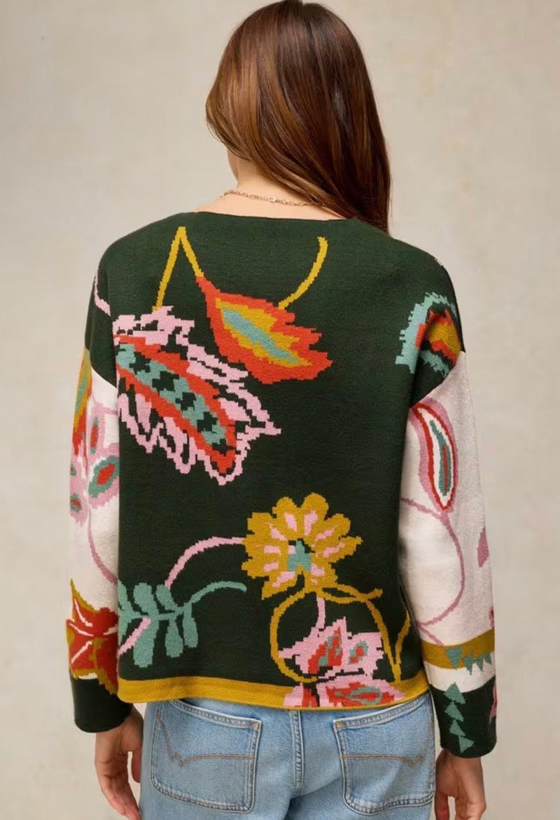 Fabia Floral Sweater - Flea Boutiques