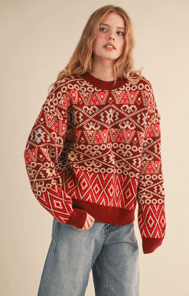 Fair Isle Pullover Sweater - Flea Boutiques