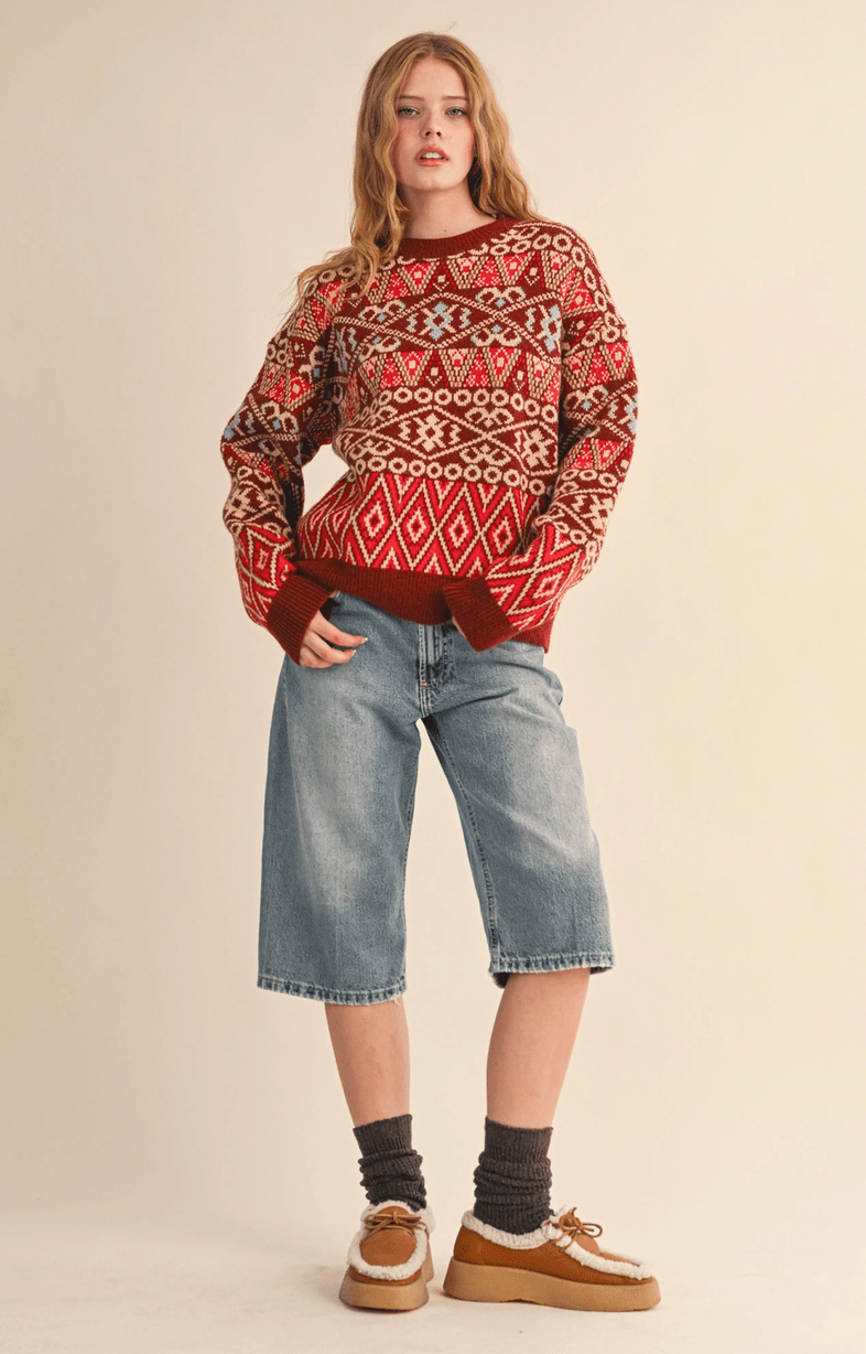 Fair Isle Pullover Sweater - Flea Boutiques