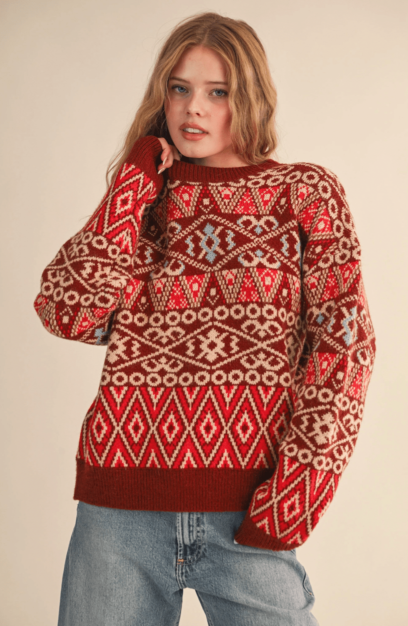 Fair Isle Pullover Sweater - Flea Boutiques