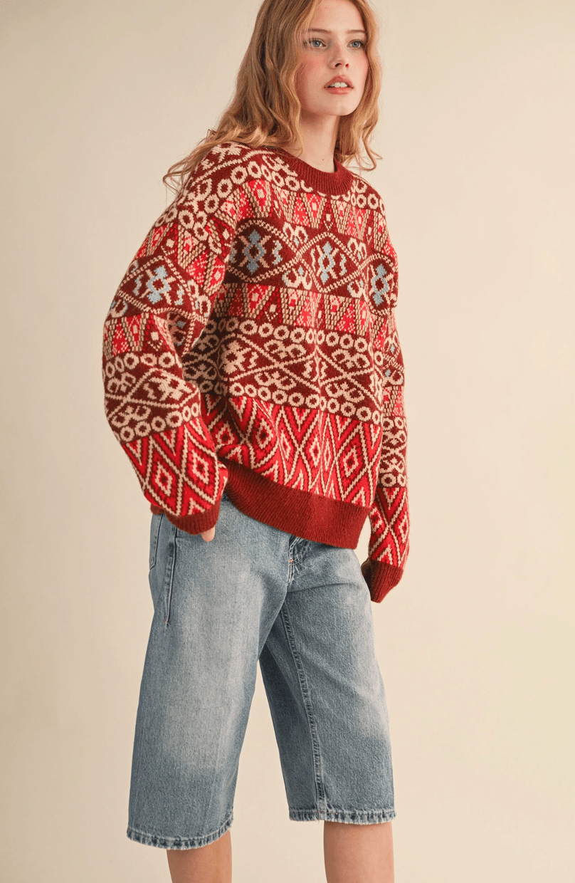 Fair Isle Pullover Sweater - Flea Boutiques