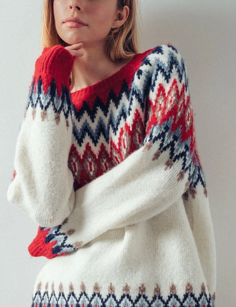 Fair Isle Wool Blend Sweater - Flea Boutiques