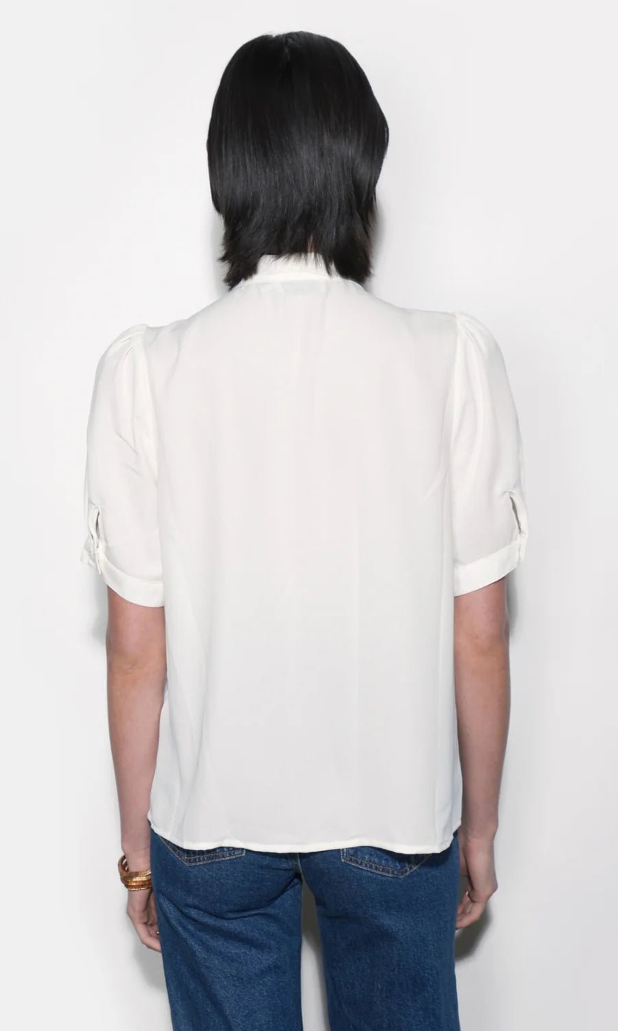 Fatima Pleated Tie Neck Top - Flea Boutiques