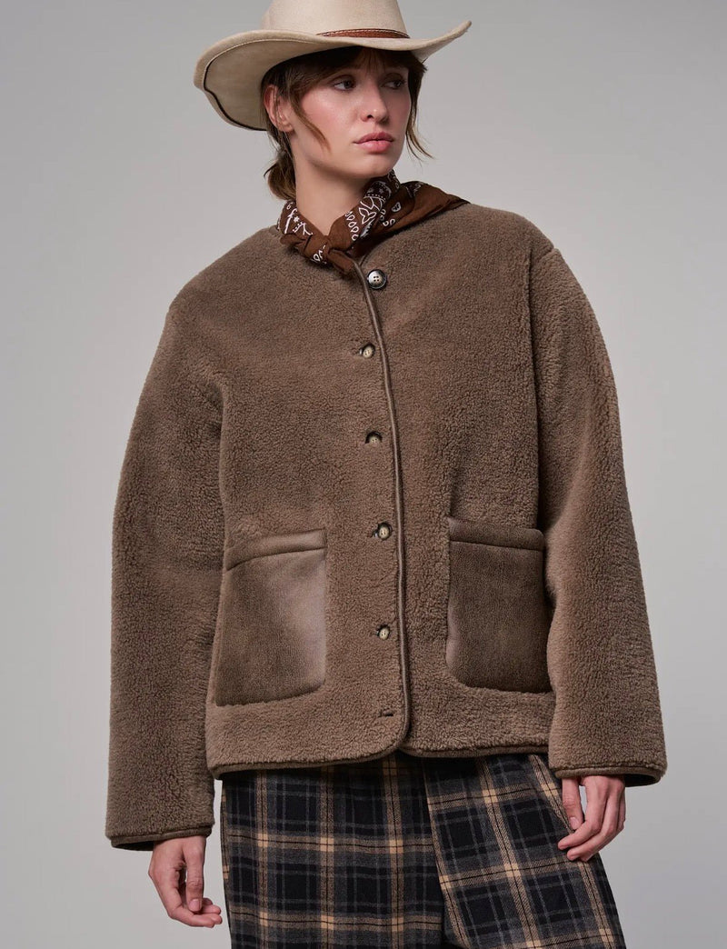 Faux Shearling Jacket - Flea Boutiques