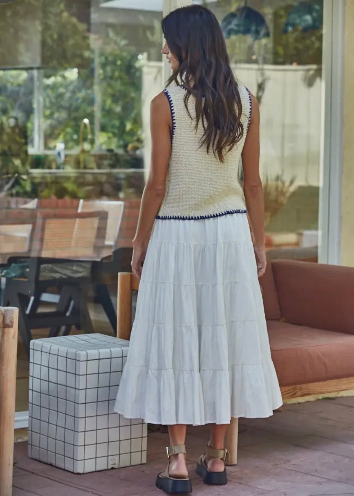 Flare Ruffled Midi Skirt - Flea Boutiques