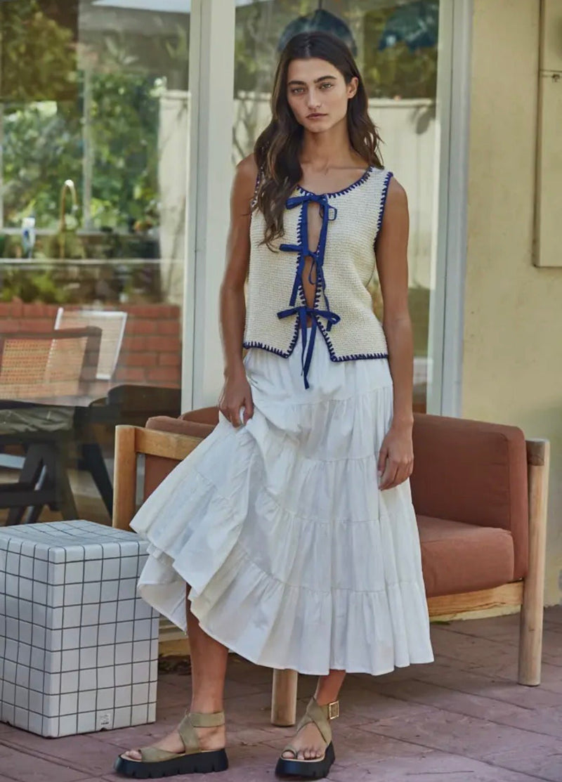 Flare Ruffled Midi Skirt - Flea Boutiques